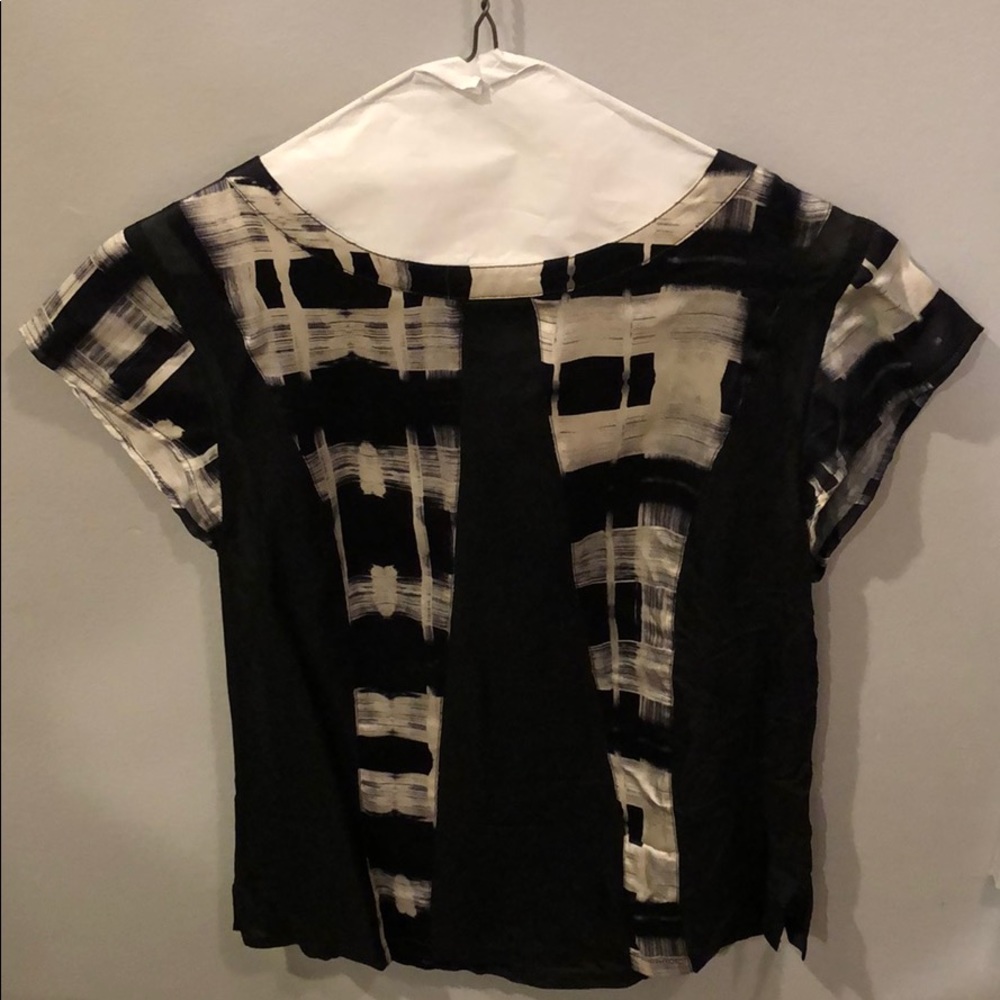 Erik Hart - Silk shirt - size 2 black/white/silver